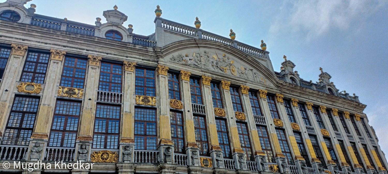 Gilded facade of a guildhall on the Grand-Place in Brussels