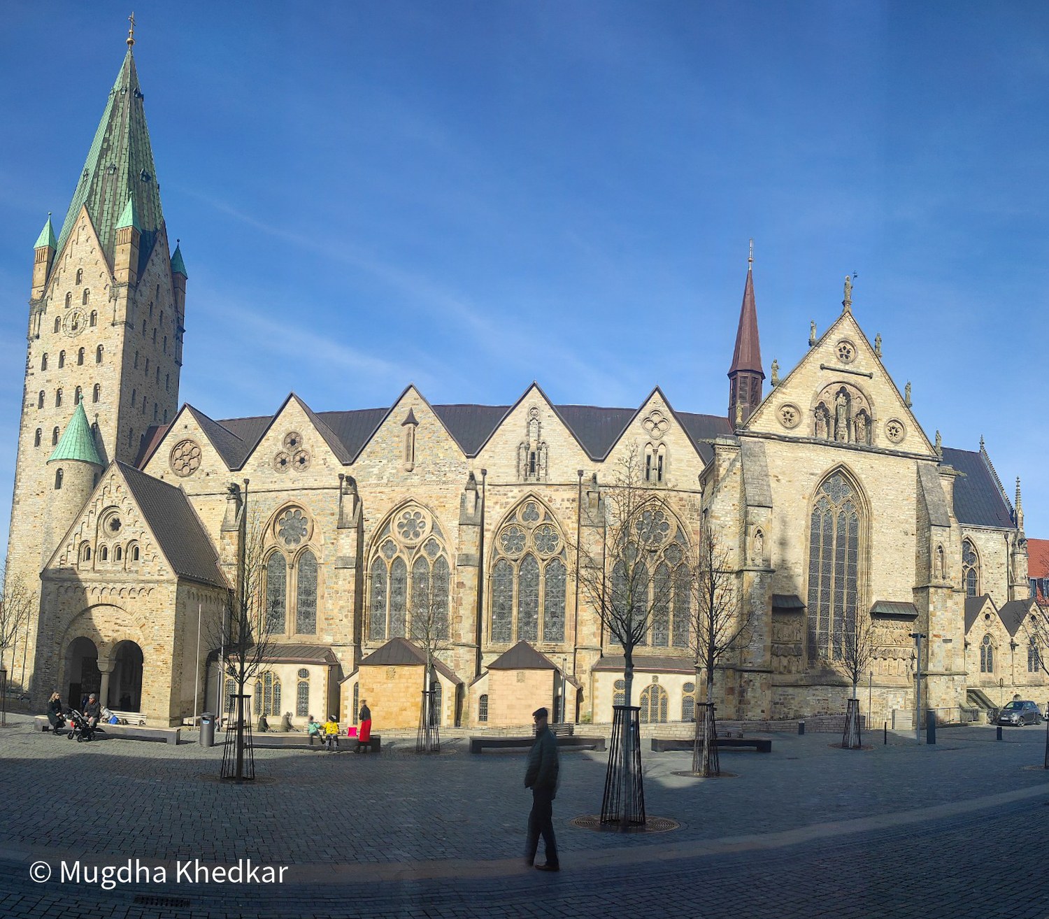 Paderborn Cathedral under a blue sky